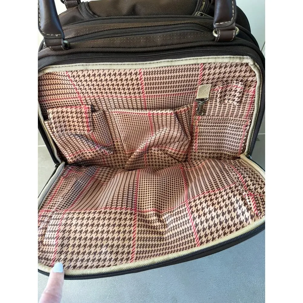 Chaps Ralph Lauren Brown Rolling Business Briefcase Carry-on Overnight Luggage